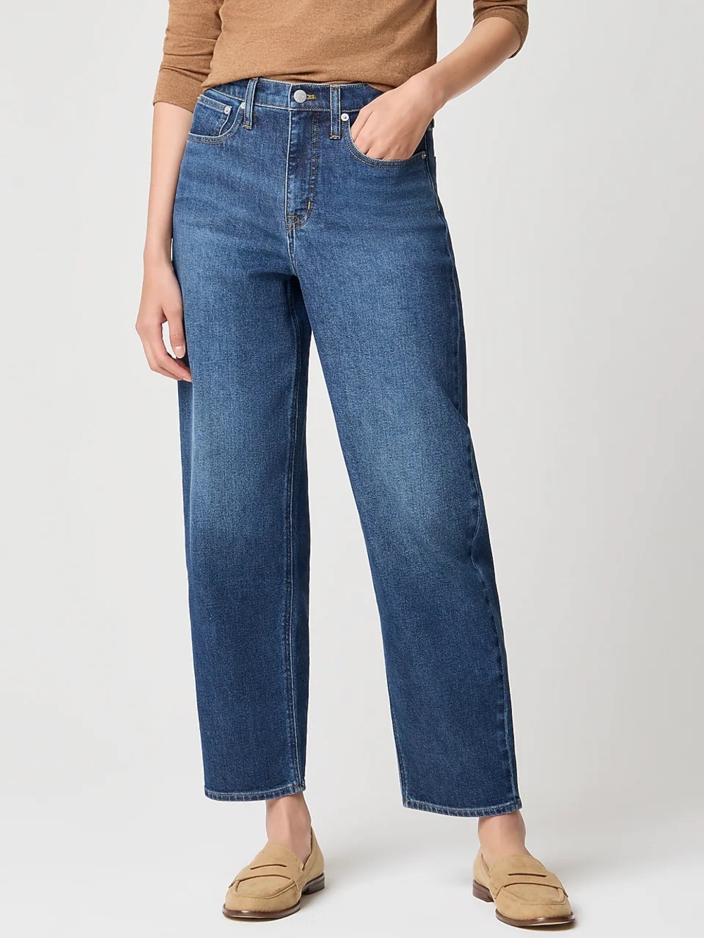 J.CREW SIZE 32~LOOSER FIT BOYFRIEND STYLE EASTWOOD STYLE INDIGO DENIM JEANS